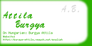 attila burgya business card